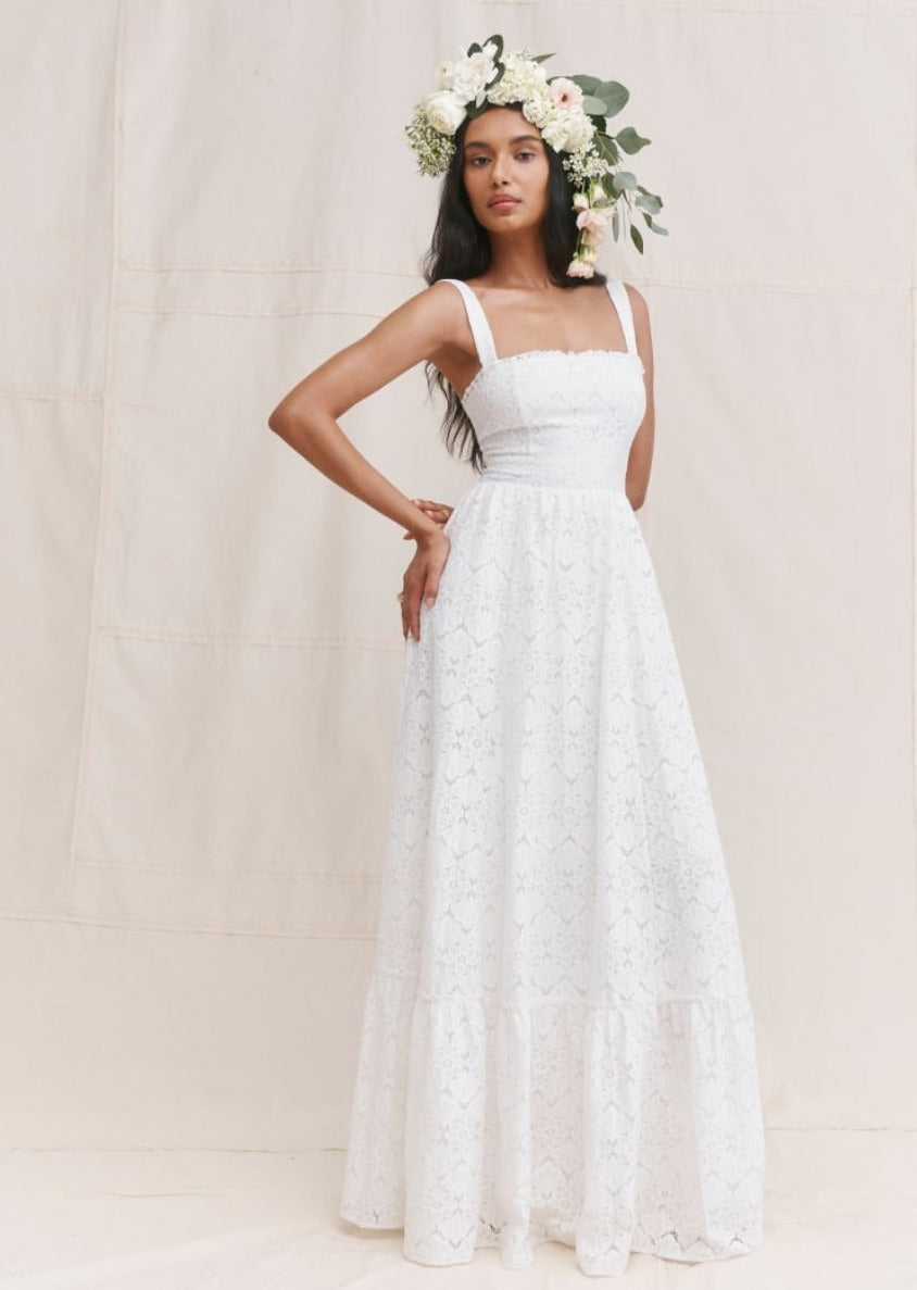 Halter Plus Size Wedding Gown with Tiered Skirt