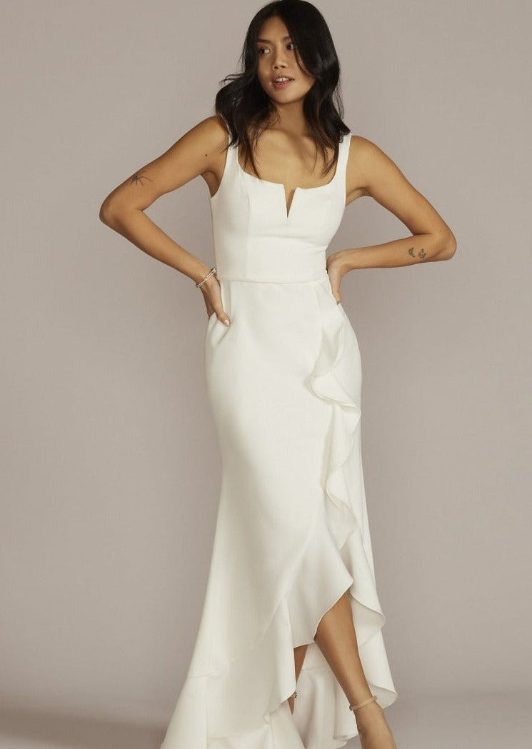 Crepe Tank Sheath Wedding Dress