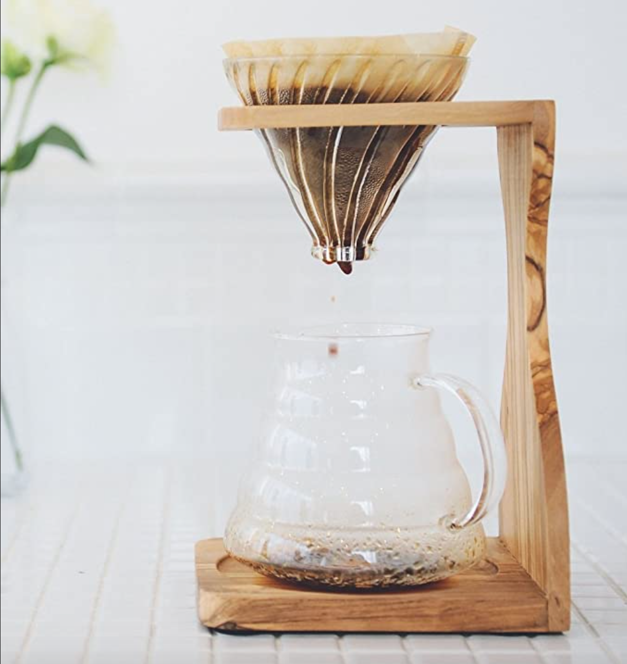 Hario Olive Wood Pour Over Coffee Stand